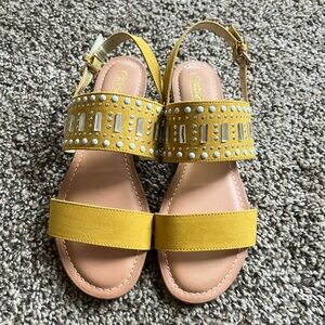 Yellow Studded Sandals